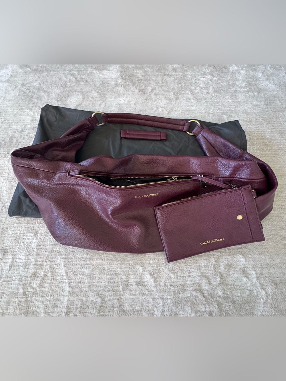 Carla Rockmore Metallic Merlot Leather Shoulder Sling Bag - Picture 5 of 6